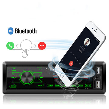 Autoradio Bluetooth Écran tactile Double USB Autoradio Bluetooth Lecteur MP3 Lampes à sept couleurs Autoradio noir